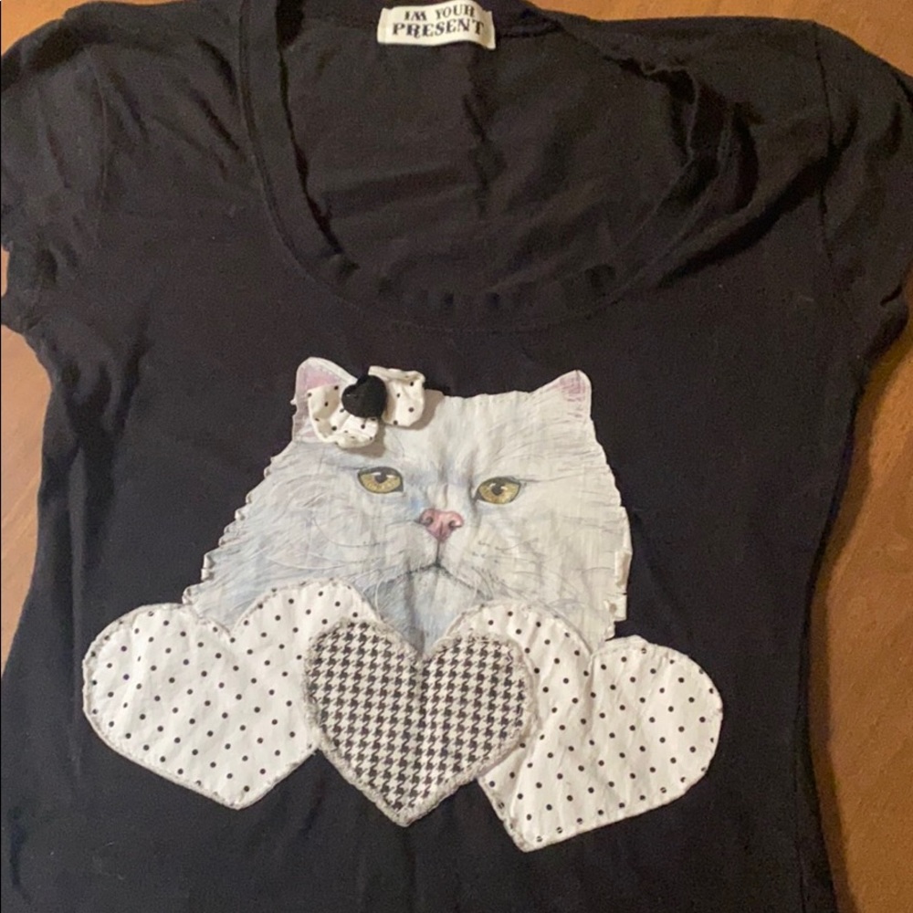 Handmade Etsy kitty T-shirt